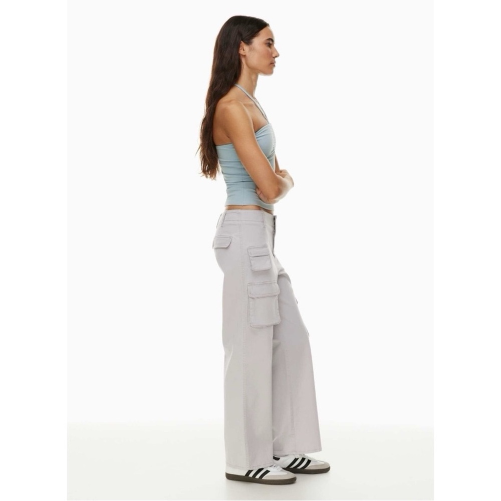 Wilfred Aritzia Women Beige Cargo Utility Wide Leg Pants US4 Casual Preppy